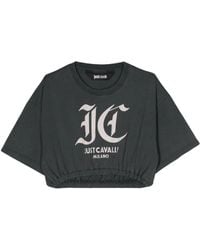 Just Cavalli - Negro camiseta polo con logo - Lyst