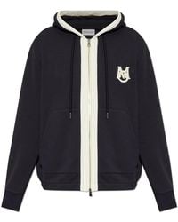 Moncler - Hoodies & Sweatvesten ,Blauw ,Katoen Logo Sweatshirt - Lyst