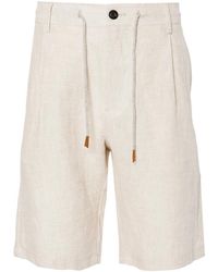 Eleventy - Leinen-shorts mit kordelzug und taschen - Lyst