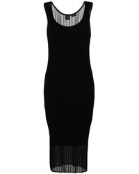 Pinko - Schwarzes gestricktes kleid mit lagen-design - Lyst