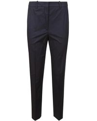 Incotex - Broeken ,Blauw ,Katoen Blauwe Katoenen Broek Met Zijzakken - Lyst