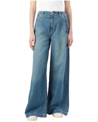 Pepe Jeans - Jeans ,Blauw ,Denim Wijde Pijp Denim Broek Trendy Stijl - Lyst