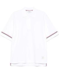 Thom Browne - Wit Polo Met Signature Stijl - Lyst