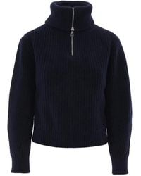 Max Mara - Gerippter Rollkragenpullover Mit Halbem Reißverschluss - Lyst