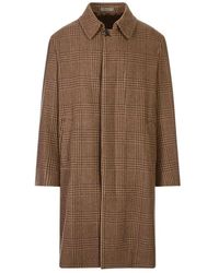 Corneliani - Jassen ,Bruin ,Wol Single-Breasted Jas Met Pied-De-Poule-Motief - Lyst