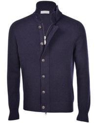 Gran Sasso - Blauer Zip-Cardigan-Pullover - Lyst