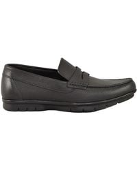 Testoni - Gehämmerte Leder Mokassin Schuhe - Lyst