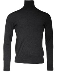 Dolce & Gabbana - Truien & Vesten ,Grijs ,Wol Klassieke Fit Coltrui - Lyst