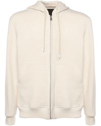 Giuliano Galiano - Witte Sweater Met Ritssluiting Capuchon - Lyst
