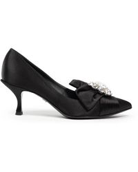 Dolce & Gabbana - Bow Pumps Satin Cr1176Aw428 Viscose - Lyst