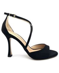 Roberto Festa - Schwarze Satin Sandale Mit 9 Cm Absatz - Lyst