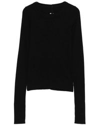 Rick Owens - Zwarte Crew Neck Sweater Angora Wol - Lyst