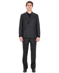 Tagliatore - Kostuums ,Zwart ,Katoen Double-Breasted Pak - Lyst