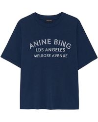 Anine Bing - Tops ,Blauw ,Katoen The Cade T-Shirt - Lyst