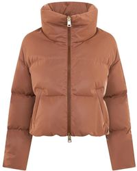 Herno - Jassen ,Bruin ,Polyester Gevoerde Jas Met Rits - Lyst