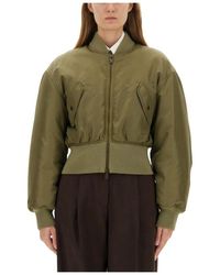 Saint Laurent - Jassen ,Groen ,Cropped Bomberjack - Lyst