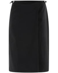 Givenchy - Zwarte Omslagrok Stijlvolle Drape - Lyst