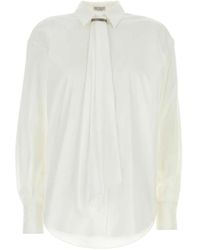 Brunello Cucinelli - Shirt Popeline Di Cotone Stretch - Lyst