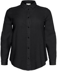 Kaffe - Schwarze tiefe hemdbluse stilvoll - Lyst