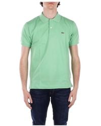 Lacoste - Grünes poloshirt mit logopatch - Lyst