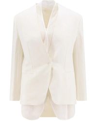 Brunello Cucinelli - Weiße blazer mit juwelenaufnäher,stilvolle jacke - Lyst