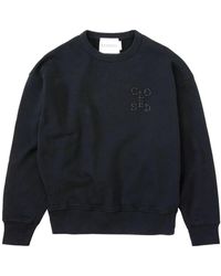 Closed - Schwarzer pullover aus bio-baumwolle mit besticktem logo - Lyst