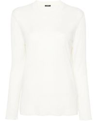 JOSEPH - Truien & Vesten ,Wit ,Wol Superfijne Merino Wollen Trui - Lyst