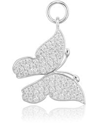 Sif Jakobs Jewellery - Farfalla hoop charm pendente argento zircone - Lyst
