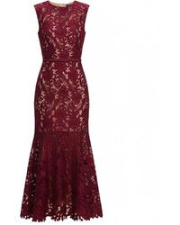 Self-Portrait - Guipure Lace Midi Jurk - Lyst