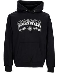 Thrasher - Hoodies & Sweatvesten ,Zwart ,Katoen Stekeldraad Zwarte Hoodie Sweatshirt - Lyst