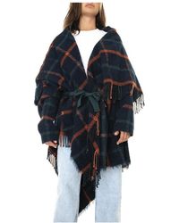 ALESSIA SANTI - Jassen ,Veelkleurig ,Wol Kleurrijke Poncho Jas Voor Herfst/Winter - Lyst
