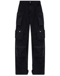 The Attico - Fern schwarze denim lange hose mit mehreren taschen - Lyst