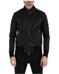 Giorgio Brato - Slim Fit Leren Jas Met Rits - Lyst