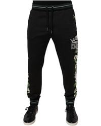 Dolce & Gabbana - Broeken ,Zwart ,Katoen Floral King Jogger Trainingsbroeken - Lyst
