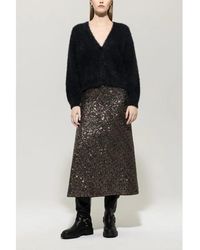 Luisa Cerano - Rokken ,Bruin ,Pailletten Sequin A-Line Midi Rok - Lyst