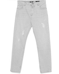 Balmain - Washed Denim Straight Cut Jeans, Waist - Lyst
