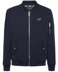 Philipp Plein - Jassen ,Blauw ,Nylon Nylon Bomber Jacket - Lyst