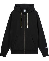 Champion - Hoodies & Sweatvesten ,Zwart ,Katoen Full-Zip Hoodie - Lyst