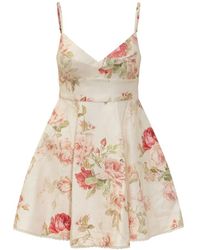 Zimmermann - Kleedjes ,Veelkleurig ,Linnen Roselight Mini Jurk - Lyst