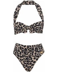 Balmain - Tweedelig Luipaardpatroon Badpak - Lyst