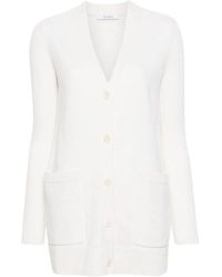 Max Mara - Truien & Vesten ,Wit ,Wol Roomwitte Wol-Cashmere Trui Met V-Hals - Lyst