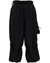 Y-3 - Broeken ,Zwart ,Polyester Sport Uniform Wide Cargo Broek - Lyst