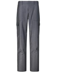 Etro - Broeken ,Grijs ,Wol Wollen Broek Met Relaxte Pasvorm En Zakken - Lyst