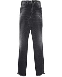 Dondup - Distressed Denim Lange Rok - Lyst