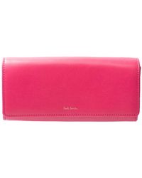 Paul Smith - Portafoglio trifold in pelle rosa - Lyst