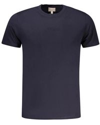Guess - Blauw Katoen Geborduurd Logo T-Shirt - Lyst