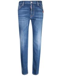 DSquared² - Jeans ,Blauw ,Katoen Blauwe Slim Fit Jeans Aw 24 - Lyst