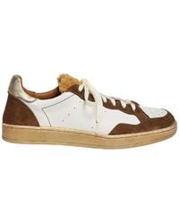 Elia Maurizi - Goldener sneaker mit nappa und wildleder - Lyst