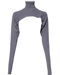 Dolce & Gabbana - Wollen Gebreide Turtleneck Cropped Top Trui - Lyst