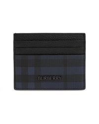 Burberry - Leren Kaarthouder Met Logo - Lyst
